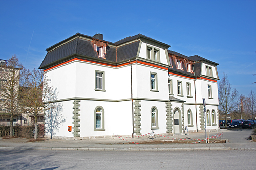 Bahnhofsgebäude Gerolzhofen vor der Vollendung